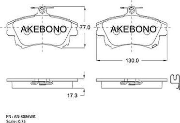 Akebono AN-8086WK - Set placute frana,frana disc aaoparts.ro