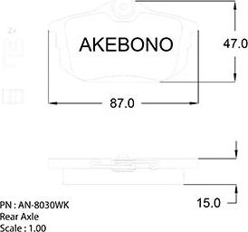Akebono AN-8030WK - Set placute frana,frana disc aaoparts.ro