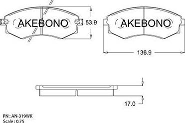 Akebono AN-319WK - Set placute frana,frana disc aaoparts.ro