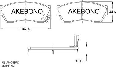 Akebono AN-245WKE - Set placute frana,frana disc aaoparts.ro