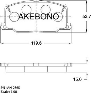Akebono AN-236KE - Set placute frana,frana disc aaoparts.ro