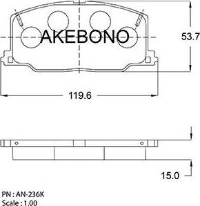 Akebono AN-236K - Set placute frana,frana disc aaoparts.ro