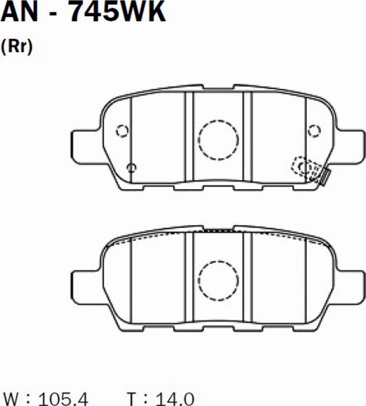 Akebono AN-745WK - Set placute frana,frana disc aaoparts.ro