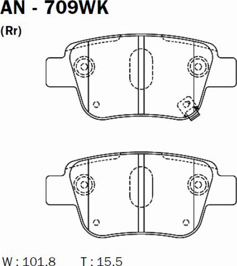 Akebono AN-709WK - Set placute frana,frana disc aaoparts.ro