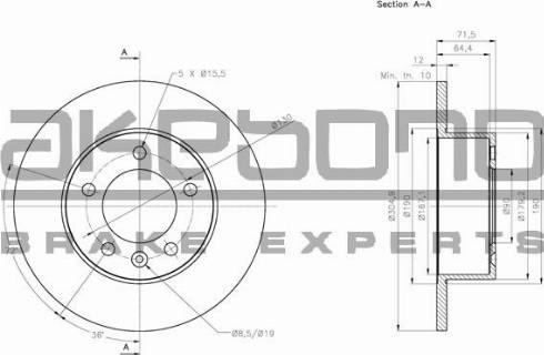 Akebono BN-0961 - Disc frana aaoparts.ro