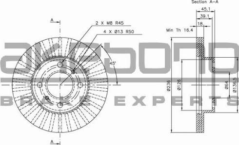 Akebono BN-0452 - Disc frana aaoparts.ro
