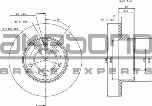 Akebono BN-0413 - Disc frana aaoparts.ro