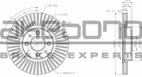 Akebono BN-0556E - Disc frana aaoparts.ro