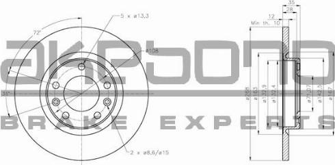 Akebono BN-0560E - Disc frana aaoparts.ro
