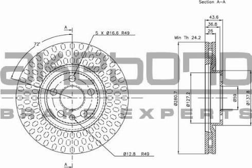 Akebono BN-0519 - Disc frana aaoparts.ro