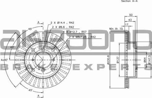 Akebono BN-0531 - Disc frana aaoparts.ro