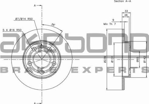 Akebono BN-0527 - Disc frana aaoparts.ro