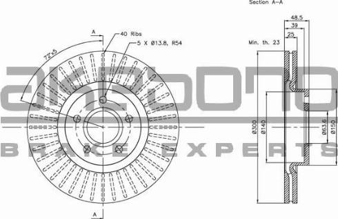 Akebono BN-0040 - Disc frana aaoparts.ro
