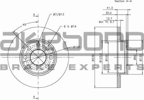 Akebono BN-0043E - Disc frana aaoparts.ro