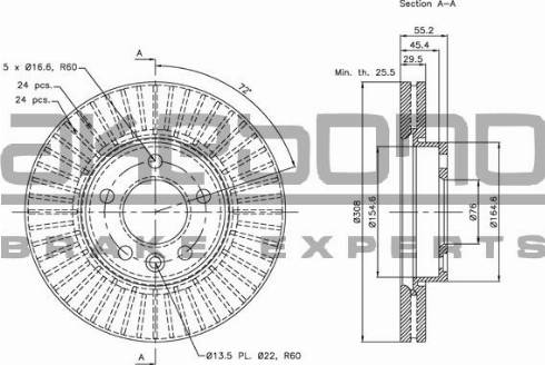 Akebono BN-0055 - Disc frana aaoparts.ro