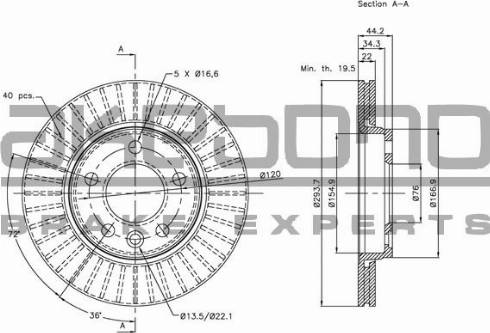 Akebono BN-0062 - Disc frana aaoparts.ro