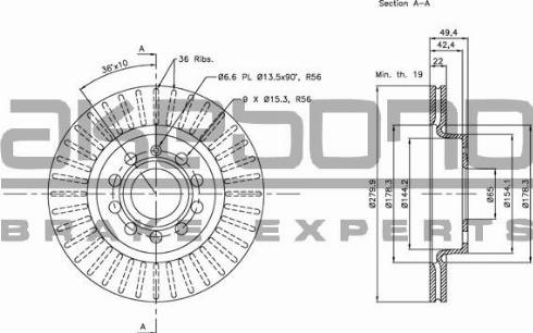 Akebono BN-0006 - Disc frana aaoparts.ro