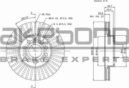 Akebono BN-0001 - Disc frana aaoparts.ro