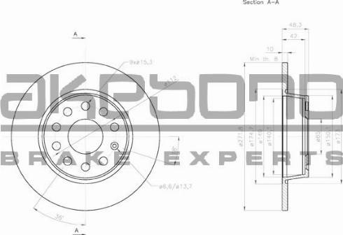 Akebono BN-0008 - Disc frana aaoparts.ro