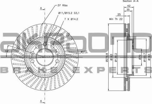 Akebono BN-0013E - Disc frana aaoparts.ro