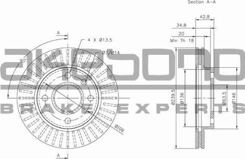 Akebono BN-0032 - Disc frana aaoparts.ro