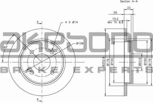 Akebono BN-0071E - Disc frana aaoparts.ro