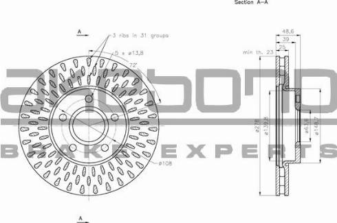 Akebono BN-0146 - Disc frana aaoparts.ro