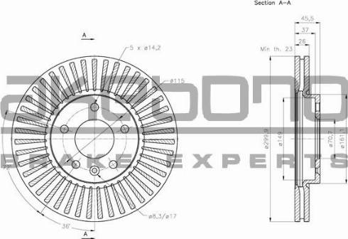 Akebono BN-0100 - Disc frana aaoparts.ro