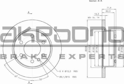 Akebono BN-0177 - Disc frana aaoparts.ro