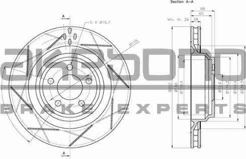 Akebono BN-0858 - Disc frana aaoparts.ro