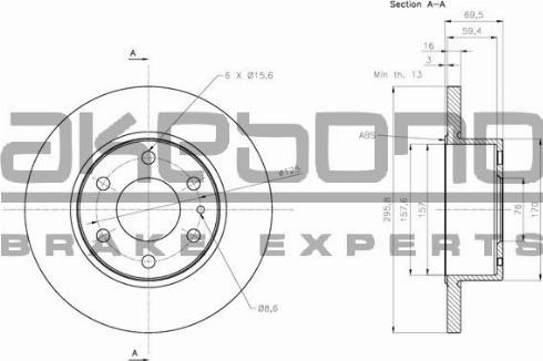 Akebono BN-0819 - Disc frana aaoparts.ro