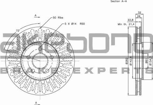 Akebono BN-0884 - Disc frana aaoparts.ro