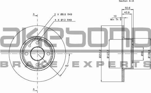 Akebono BN-0343 - Disc frana aaoparts.ro