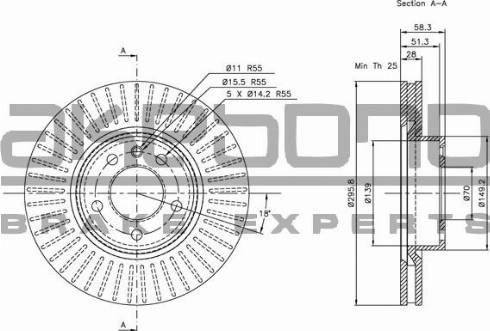Akebono BN-0323E - Disc frana aaoparts.ro