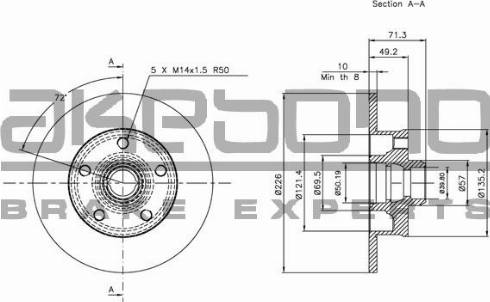 Akebono BN-0246 - Disc frana aaoparts.ro