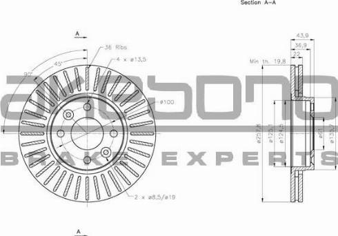 Akebono BN-0262 - Disc frana aaoparts.ro