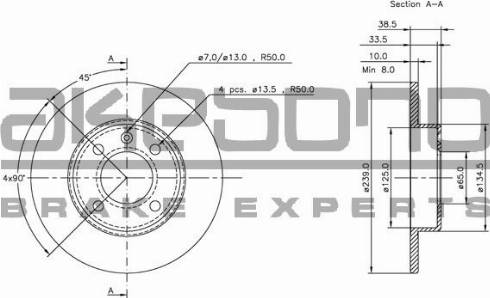 Akebono BN-0202 - Disc frana aaoparts.ro