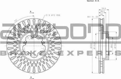 Akebono BN-0270 - Disc frana aaoparts.ro