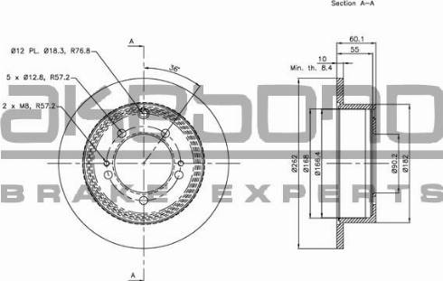 Akebono BN-0729 - Disc frana aaoparts.ro