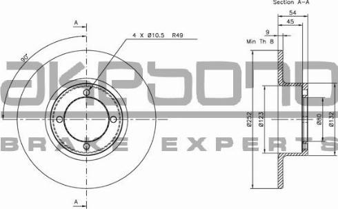 Akebono BN-1243E - Disc frana aaoparts.ro