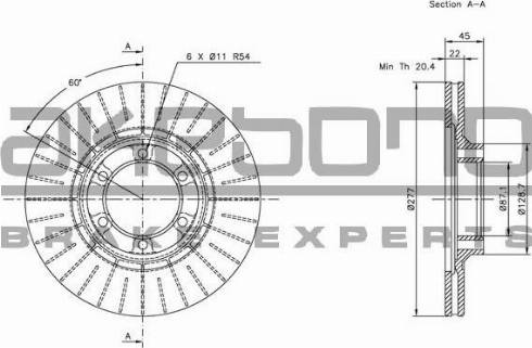 Akebono BN-1242 - Disc frana aaoparts.ro