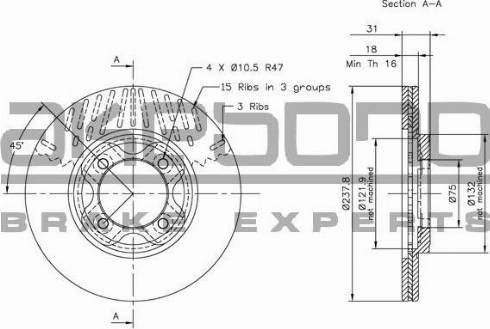 Akebono BN-1234 - Disc frana aaoparts.ro