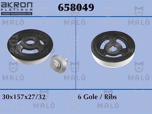 AKRON-MALÒ 658049 - Fulie curea, arbore cotit aaoparts.ro