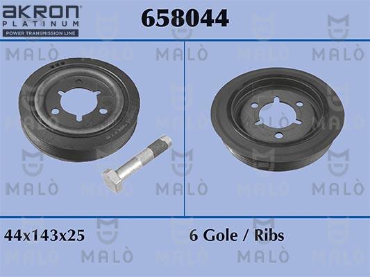 AKRON-MALÒ 658044 - Fulie curea, arbore cotit aaoparts.ro