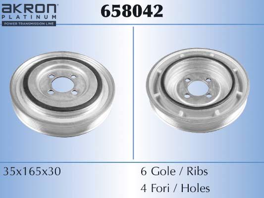 AKRON-MALÒ 658042 - Fulie curea, arbore cotit aaoparts.ro