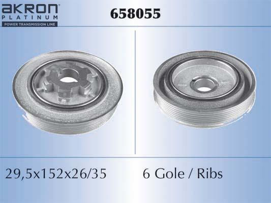 AKRON-MALÒ 658055 - Fulie curea, arbore cotit aaoparts.ro