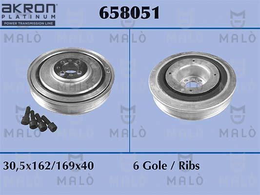 AKRON-MALÒ 658051 - Fulie curea, arbore cotit aaoparts.ro