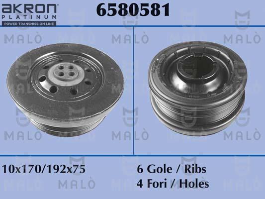 AKRON-MALÒ 6580581 - Fulie curea, arbore cotit aaoparts.ro