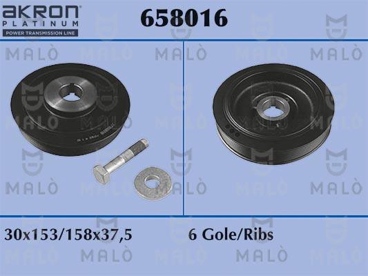 AKRON-MALÒ 658016 - Fulie curea, arbore cotit aaoparts.ro