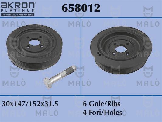 AKRON-MALÒ 658012 - Fulie curea, arbore cotit aaoparts.ro